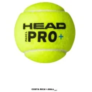 Bolas para pádel HEAD PRO+ 3B 540203 con núcleo de presión optimizado, fieltro de alta durabilidad. Vista de la bola