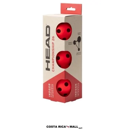 Bolas para pickleball HEAD Championship 26 Indoor 557023 con 26 perforaciones, alta visibilidad y control en interiores.
