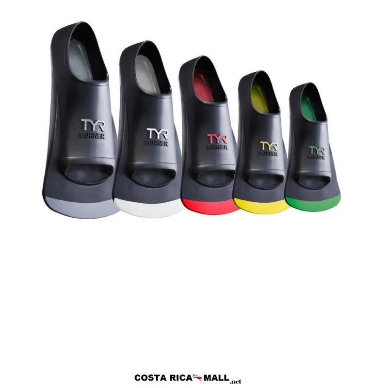 Patas de Rana para Natación TYR Burner EBP LFBP con diseño corto de entrenamiento, estructura ergonómica.