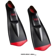 Patas de Rana para Natación FLEX LFN TYR. Color Negro con Rojo. Talla M