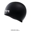 Gorra de Natación Silicone Senior TYR fabricada en silicona de alta calidad, con diseño hidrodinámico. Color Negro