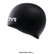Gorra de Natación Silicone Senior TYR fabricada en silicona de alta calidad, con diseño hidrodinámico. Color Negro