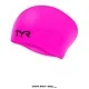 Gorra de Natación TYR Silicone Long Hair LCSL para cabello largo, fabricada en silicona con ajuste cómodo. Color Rosado