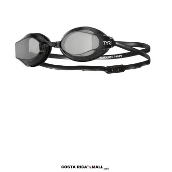 Lentes para Natación BLACKOPS 140EV RACING TYR con diseño de perfil bajo, tecnología anti-fog, protección UV. Color Negro