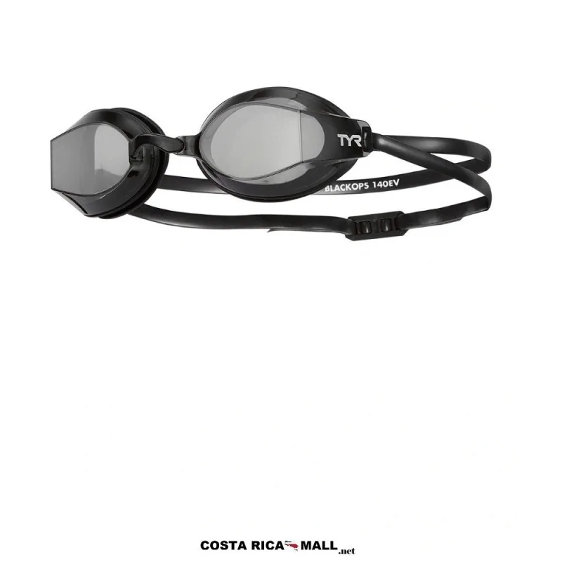 Lentes para Natación BLACKOPS 140EV RACING TYR con diseño de perfil bajo, tecnología anti-fog, protección UV. Color Negro
