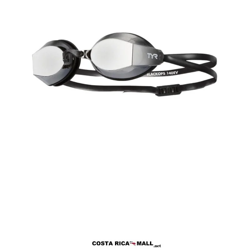 Lentes Para Natación BLACKOPS 140EV MIRROR LGBKOPM TYR con diseño de perfil bajo, lentes espejados. Color Negro