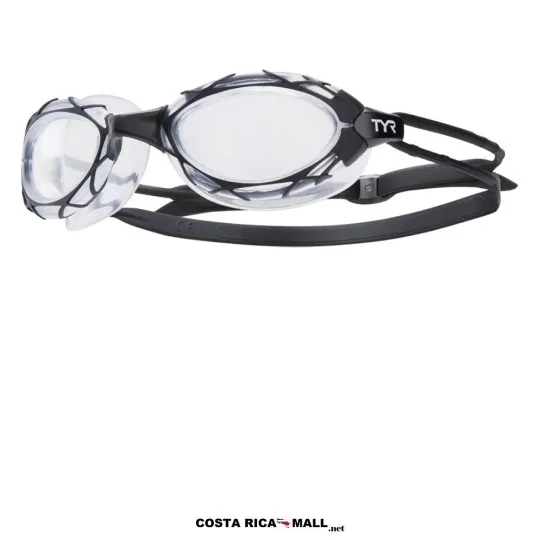 Lentes Para Natación NEST PRO LGNST TYR con diseño unibody, tecnología anti-fog, protección UV y amplia visión. Color Negro