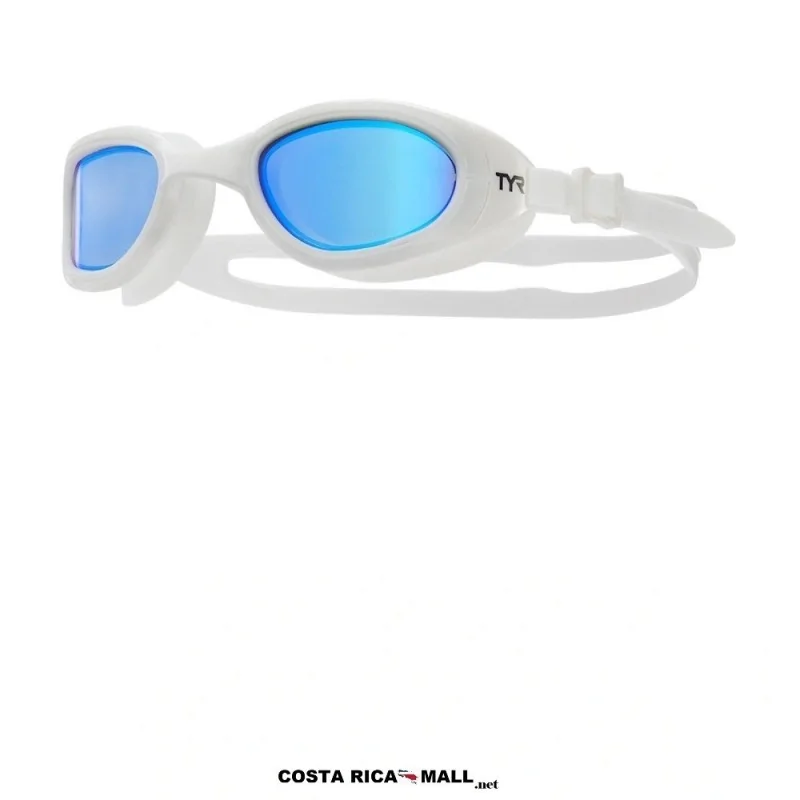 Lentes Para Natación Special Ops 2.0 Mirror LGSPL2M TYR con lentes espejados, protección UV. Color Blanco
