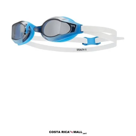 Lentes Para Natación STEALTH-X RACE LGSTLX TYR con tecnología Panoramix™, lentes HD espejados. Color Blanco
