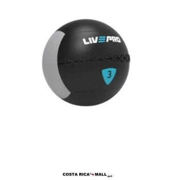 Bola Medicinal de Pared LIVEPRO con doble cubierta de PVC, núcleo de espuma de alta densidad. Peso 3 kilos