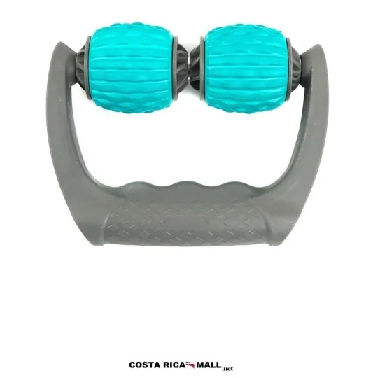 Masajeador LS5105 LIVEUP con doble rodillo independiente, superficie de masaje profundo y mango ergonómico. Color verde