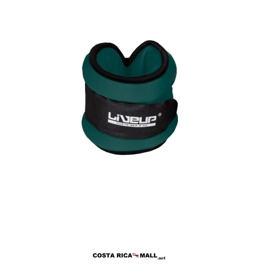 Pesas para Muñecas y Tobillos LS3012 LIVEUP fabricada en neopreno con relleno de arena de hierro y cierre ajustable. Peso 1kg