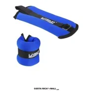 Pesas para Muñecas y Tobillos LS3012 LIVEUP fabricada en neopreno con relleno de arena de hierro y cierre ajustable. Peso 2kg
