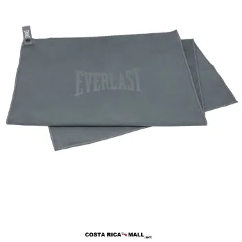 Toalla Microfibra 40x80cm EVERLAST de secado rápido, ligera y absorbente, ideal para gimnasio. Color Gris