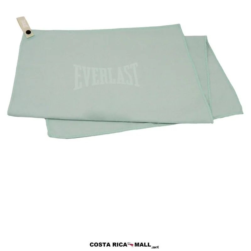 Toalla Microfibra 40x80cm EVERLAST de secado rápido, ligera y absorbente, ideal para gimnasio. Color Aqua