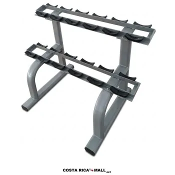 Rack para 12 Mancuernas con estructura resistente y diseño compacto para organizar mancuernas.