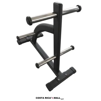 Rack para Discos Olímpicos Profesional fabricado en acero resistente, diseñado para almacenar discos de pesas de forma segura.