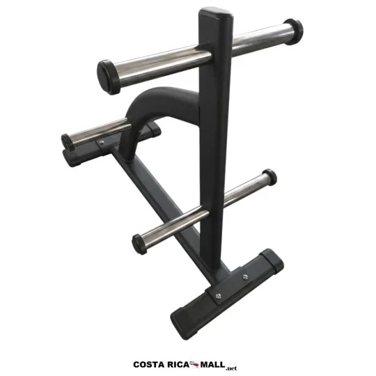 Rack para Discos Olímpicos Profesional fabricado en acero resistente, diseñado para almacenar discos de pesas de forma segura.