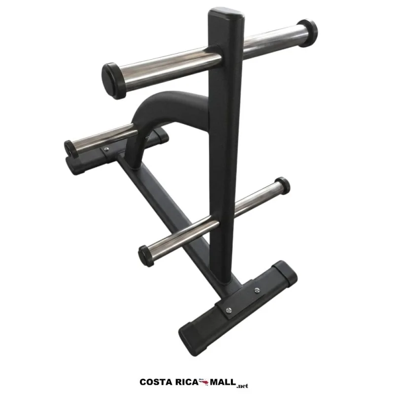 Rack para Discos Olímpicos Profesional fabricado en acero resistente, diseñado para almacenar discos de pesas de forma segura.