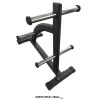 Rack para Discos Olímpicos Profesional fabricado en acero resistente, diseñado para almacenar discos de pesas de forma segura.