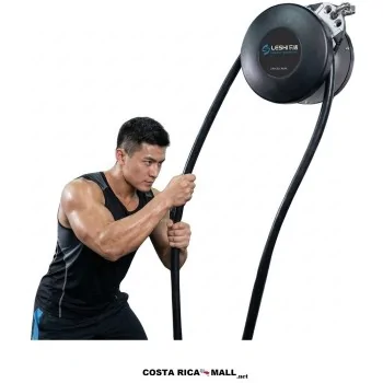 Tambor de Cuerda sin Fin LESHI fabricado en acero y hule, diseñado para entrenamiento funcional de fuerza, resistencia muscular.