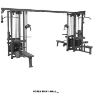 Estación para Gimnasio Multipropósito con sistema de poleas ajustables y múltiples módulos de entrenamiento.