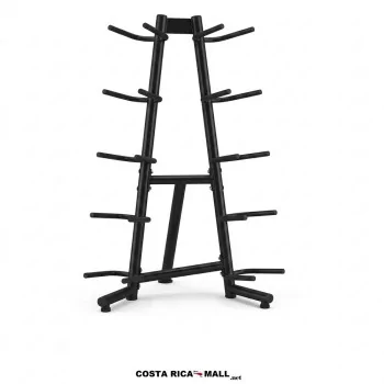 Rack para Bolas Medicinales fabricado en metal resistente con capacidad para almacenar hasta 10 balones de entrenamiento.