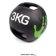 Bola Medicinal con Agarre en caucho, para ejercicios funcionales de fuerza, potencia, resistencia y entrenamiento. 3 Kilos
