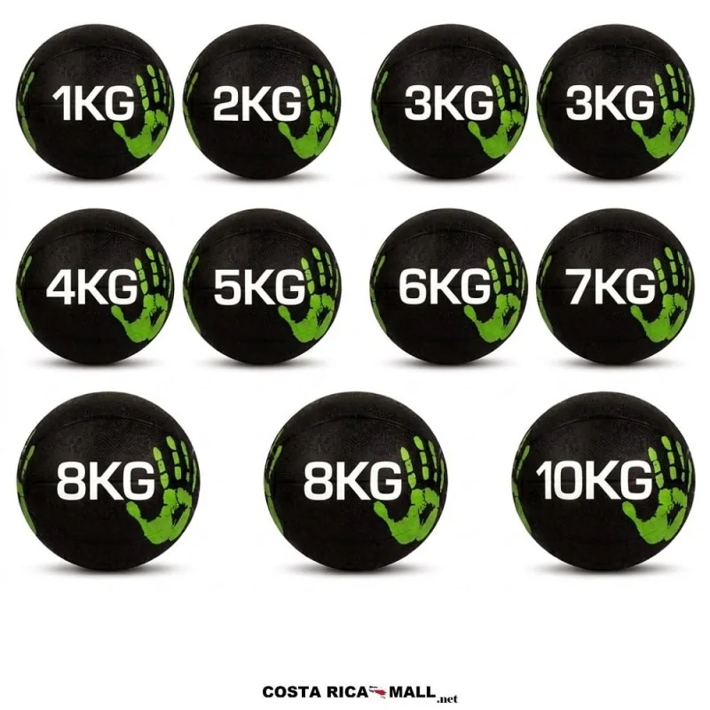 Bola Medicinal de Impacto fabricada en caucho resistente, diseñada para ejercicios de slam, entrenamiento funcional. Pesos