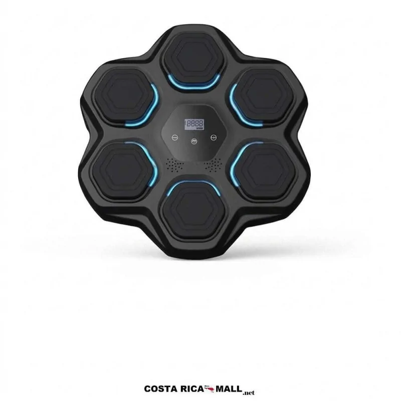 Entrenador Electrónico de Boxeo con seis zonas de impacto iluminadas, pantalla digital y sistema interactivo.