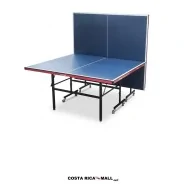 Mesa de Ping Pong Plegable PIONEER 317-2537, MDF 15mm, marco metálico rojo, sistema semi-automático. Un lado plegado