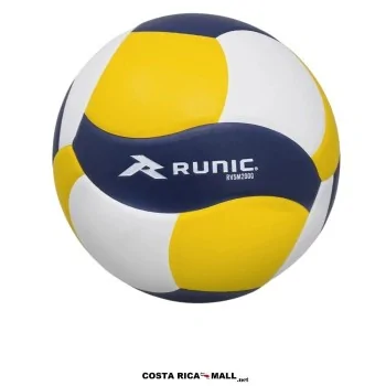 Balón de voleibol número 5 RV5M2000 RUNIC de microfibra superior tricolor vista frontal - COSTA RICA MALL