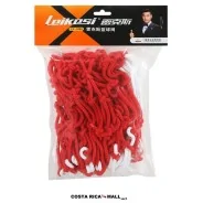 Par de nets para baloncesto premium LX-1890 LEIKESI en nylon trenzado blanco y rojo. Empaque - COSTA RICA MALL