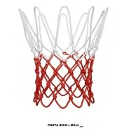 Par de nets para baloncesto premium LX-1890 LEIKESI en nylon trenzado blanco y rojo - COSTA RICA MALL