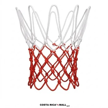 Par de nets para baloncesto premium LX-1890 LEIKESI en nylon trenzado blanco y rojo - COSTA RICA MALL