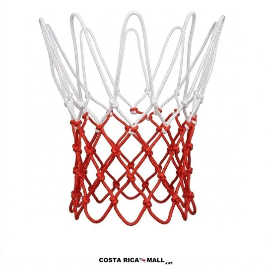 Par de nets para baloncesto premium LX-1890 LEIKESI en nylon trenzado blanco y rojo - COSTA RICA MALL