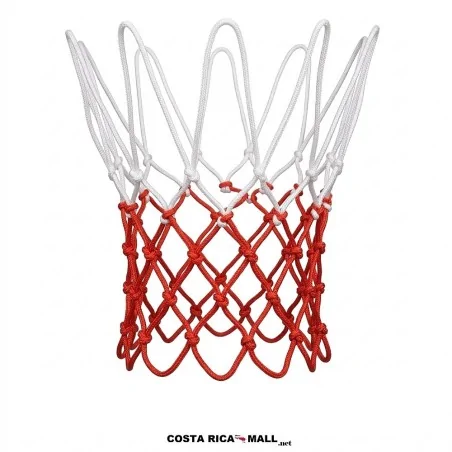 Par de nets para baloncesto premium LX-1890 LEIKESI en nylon trenzado blanco y rojo - COSTA RICA MALL
