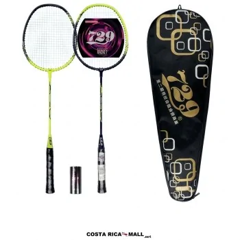 Set de bádminton 729 SP-7091 Feather Racket de aluminio split de 19x67cm con 3 volantes y funda translúcida - COSTA RICA MALL