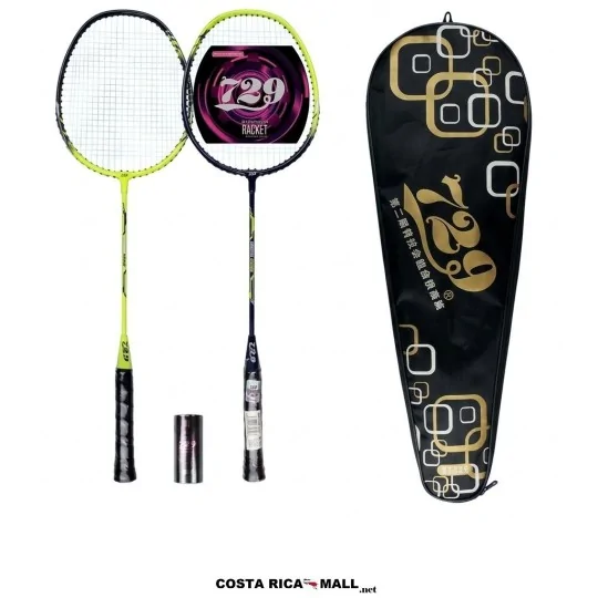 Set de bádminton 729 SP-7091 Feather Racket de aluminio split de 19x67cm con 3 volantes y funda translúcida - COSTA RICA MALL