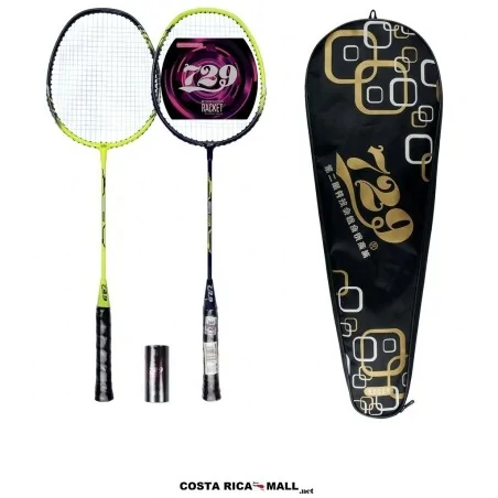 Set de bádminton 729 SP-7091 Feather Racket de aluminio split de 19x67cm con 3 volantes y funda translúcida - COSTA RICA MALL