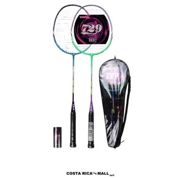 Set básico de bádminton 729 SP-7123 con 2 raquetas de hierro, 3 volantes y saco translúcido - COSTA RICA MALL