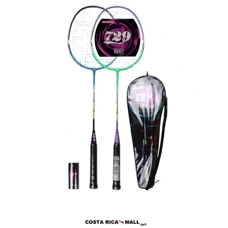 Set básico de bádminton 729 SP-7123 con 2 raquetas de hierro, 3 volantes y saco translúcido - COSTA RICA MALL