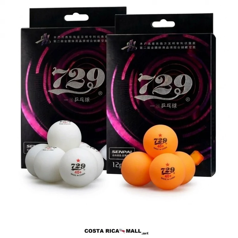 Bolas de ping pong 729 SP-7311 40+ en color blanco y naranja caja de 12 unidades - COSTA RICA MALL