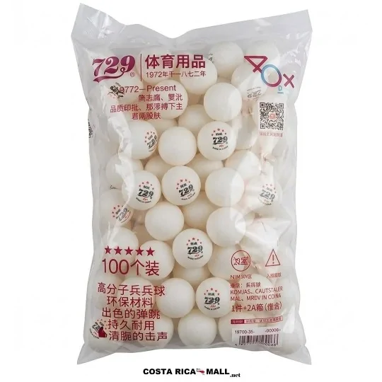 Bolas de ping pong 729 SP-7315 5 estrellas bolsa de 100 unidades blanco - COSTA RICA MALL