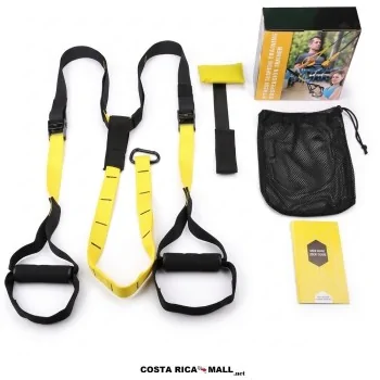 Kit completo de sistema de suspensión básico GYM072 tipo TRX en amarillo y negro - COSTA RICA MALL[