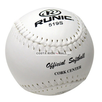 BOLA PARA SOFTBALL SINTETICA 519S-R RUNIC. Color blanco.